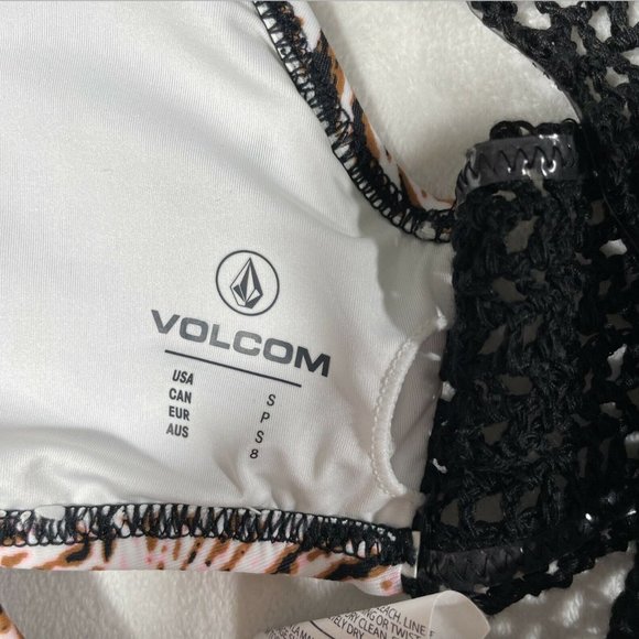 NEW Volcom Knot Crochet Racerback Bikini Top Small - Picture 7 of 9